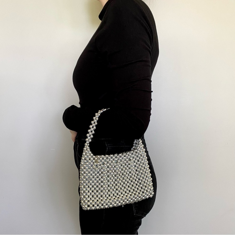 Vintage Styled by Goldgo silver beaded purse. 🩶 - Picture 4 of 4